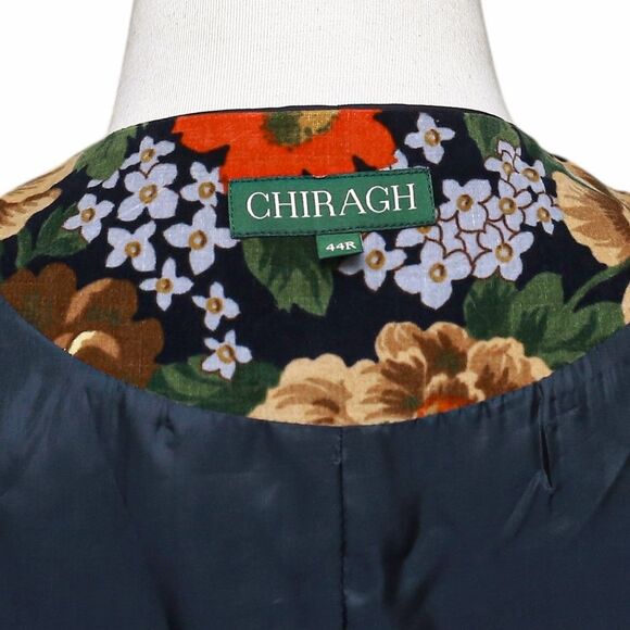 Mens Floral Vest 44R Velvet Multicolor Waistcoat XL Formal Wedding Groom Party - Picture 3 of 9